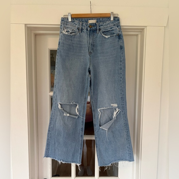 Altar'd State Blue Distressed Wide Leg Jeans - Picture 3 of 8
